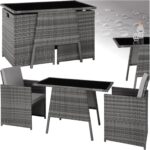 tectake Lausanne Patio Dining Set, 1 Table incl. 2 Chairs
