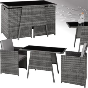 tectake Lausanne Patio Dining Set, 1 Table incl. 2 Chairs