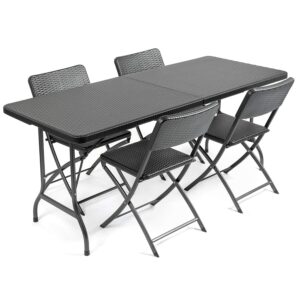 Christow Rattan Effect 4 Patio Dining Set
