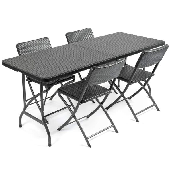 Christow Rattan Effect 4 Patio Dining Set