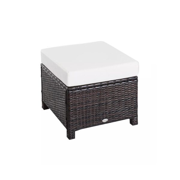 OutSunny Rattan Ottoman 841-002BN Brown