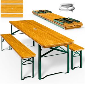 Casaria Garden Table and Bench 170 cm 3 Piece Patio Dining Set