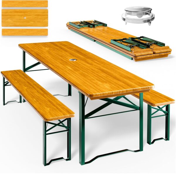 Casaria Garden Table and Bench 170 cm 3 Piece Patio Dining Set
